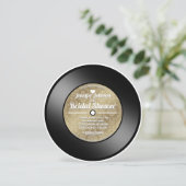 Retro Vinyl Record Bridal Dusche Einladung (Stehend Vorderseite)