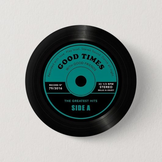 Retro-Vinyl-Record-Button-Taste Button (Vorderseite)