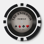 Retro Vinyl Record Casino Family Wedding Pokerchips (Vorderseite)