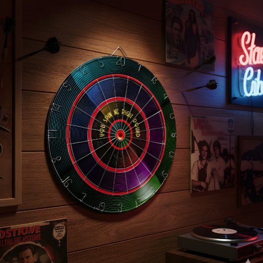 Retro Vinyl Record Dart Board Spin in Nostalgie Dartscheibe