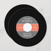 Retro Vinyl Record Einladung (Vorne/Hinten)