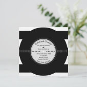 Retro Vinyl Record Elegante Chic Wedding Einladung (Stehend Vorderseite)