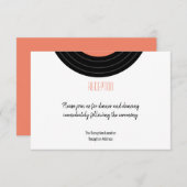 Retro Vinyl Record Empfang Einschließkarte Begleitkarte (Vorne/Hinten)