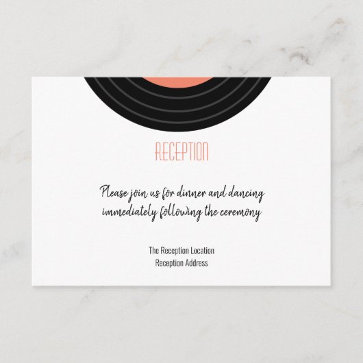 Retro Vinyl Record Empfang Einschließkarte Begleitkarte (Vorderseite)