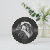 Retro Vinyl Record Foto Hochzeit Save The Date (Stehend Vorderseite)