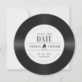 Retro Vinyl Record Foto Hochzeit Save The Date (Rückseite)