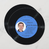 Retro Vinyl Record Foto Man Birthday Einladung (Vorne/Hinten)