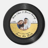 Retro Vinyl Record Foto Save the Date Magnet (Vorne)