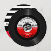 Retro Vinyl Record Foto Save the Date Vorlage (Vorne/Hinten)