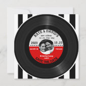 Retro Vinyl Record Foto Save the Date Vorlage (Vorderseite)