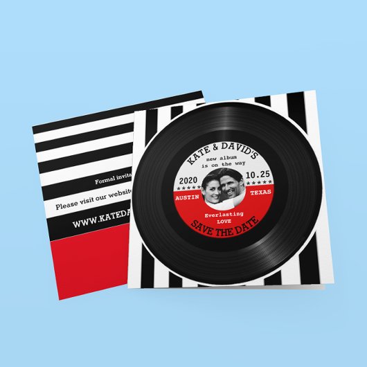 Retro Vinyl Record Foto Save the Date Vorlage