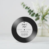 Retro Vinyl Record Foto Wedding Einladung (Stehend Vorderseite)
