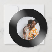 Retro Vinyl Record Foto Wedding Einladung (Rückseite)