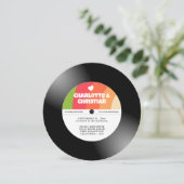 Retro Vinyl Record Foto Wedding Einladung (Stehend Vorderseite)