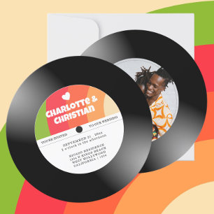 Retro Vinyl Record Foto Wedding Einladung