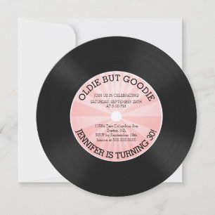 Retro Vinyl Record Geburtstagsparty Einladung