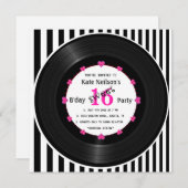 Retro Vinyl Record l Modern Sweet 16 B'day Einladung (Vorne/Hinten)