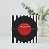 Retro Vinyl Record l Modern Wedding Einladung (Stehend Vorderseite)