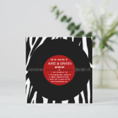 Retro Vinyl Record l Modern Wedding Einladung (Stehend Vorderseite)