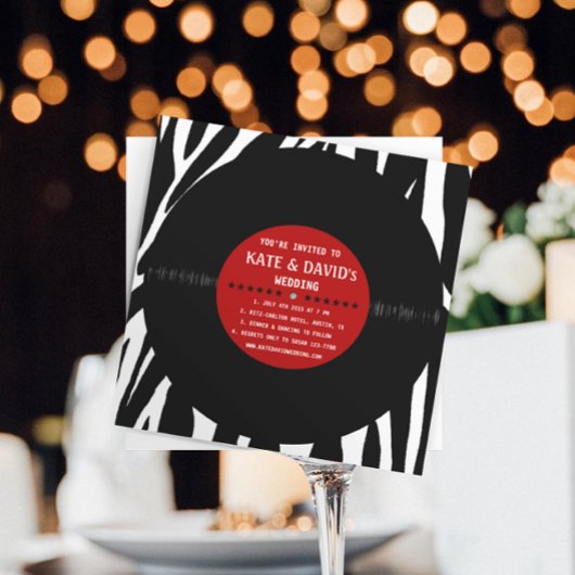 Retro Vinyl Record l Modern Wedding Einladung