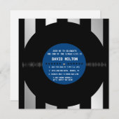 Retro Vinyl Record l Moderne Bachelor Party Einlad Einladung (Vorne/Hinten)