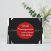 Retro Vinyl Record l Modernes UAWG RSVP Karte (Stehend Vorderseite)