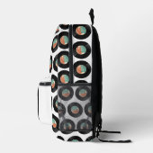 Retro Vinyl Record Music Album Individuelle Name Bedruckter Rucksack (Rechts)