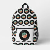 Retro Vinyl Record Music Album Individuelle Name Bedruckter Rucksack (Vorderseite)