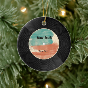Retro Vinyl Record Music Album Keramik Ornament