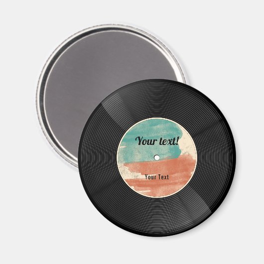 Retro Vinyl Record Music Album Magnet (Vorderseite/Rückseite)
