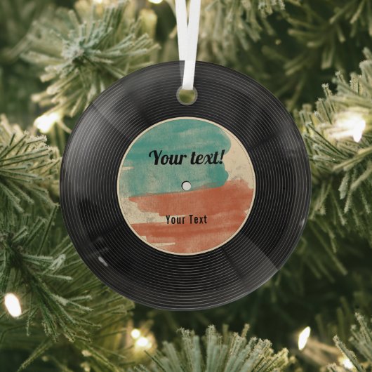 Retro Vinyl Record Music Album Ornament Aus Glas (InSitu)