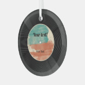 Retro Vinyl Record Music Album Ornament Aus Glas (Vorderseite links)