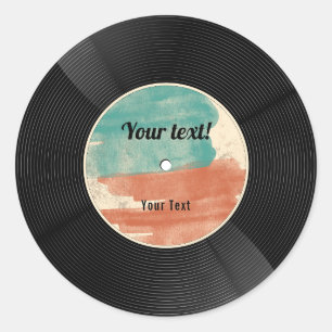 Retro Vinyl Record Music Album Runder Aufkleber