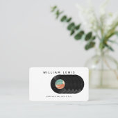 Retro Vinyl Record Music Deejay Disk Jokey DJ Visitenkarte (Stehend Vorderseite)