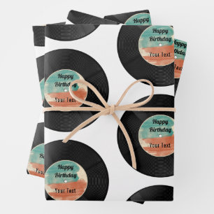 Retro Vinyl Record Music Geburtstagsparty Geschenkpapier Set