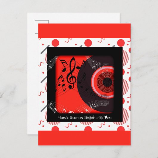 Retro Vinyl Record Music klingt bei Ihnen besser Postkarte (Vorne/Hinten)