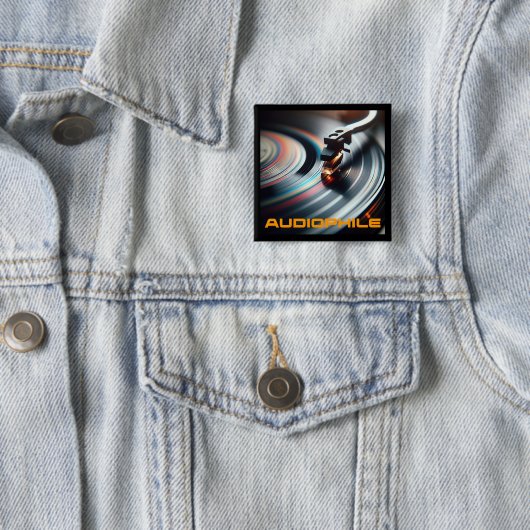 Retro Vinyl Record, Music Lover Button (Beispiel)