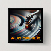 Retro Vinyl Record, Music Lover Button (Vorderseite)