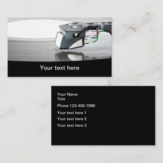 Retro Vinyl Record Music Theme Visitenkarte (Vorne/Hinten)