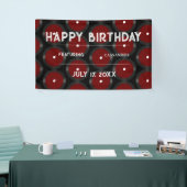 Retro Vinyl Record Muster Happy Birthday Party Banner (Messeveranstaltung)