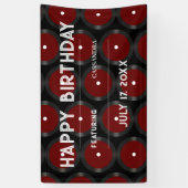 Retro Vinyl Record Muster Happy Birthday Party Banner (Vertikal)