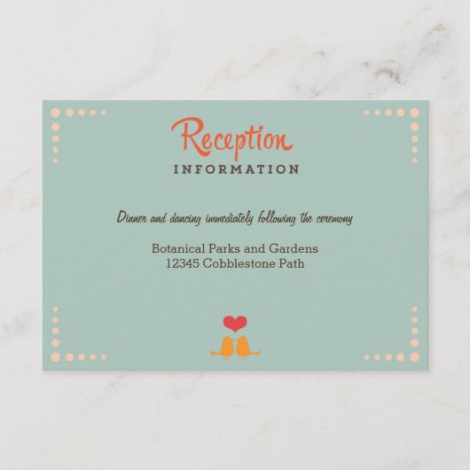 Retro Vinyl Record Orange Sky Blue Wedding Insert (Vorderseite)