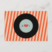 Retro Vinyl Record Orange Sky Blue Wedding Insert (Rückseite)