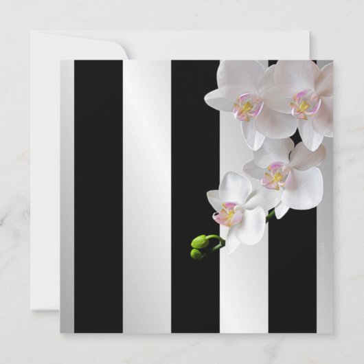 Retro Vinyl Record Orchids Moderne Hochzeiten Einl Einladung (Rückseite)