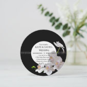 Retro Vinyl Record Orchids Moderne Hochzeiten Einl Einladung (Stehend Vorderseite)