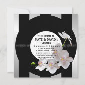 Retro Vinyl Record Orchids Moderne Hochzeiten Einl Einladung (Vorderseite)