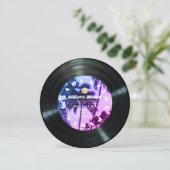 Retro Vinyl Record Palm Tree Foto Abschluss Einladung (Stehend Vorderseite)