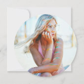 Retro Vinyl Record Palm Tree Foto Abschluss Einladung (Rückseite)