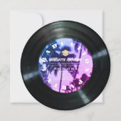 Retro Vinyl Record Palm Tree Foto Abschluss Einladung (Vorderseite)
