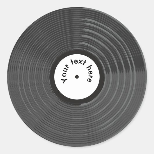 Retro Vinyl Record Personalisiert Runder Aufkleber (Vorderseite)